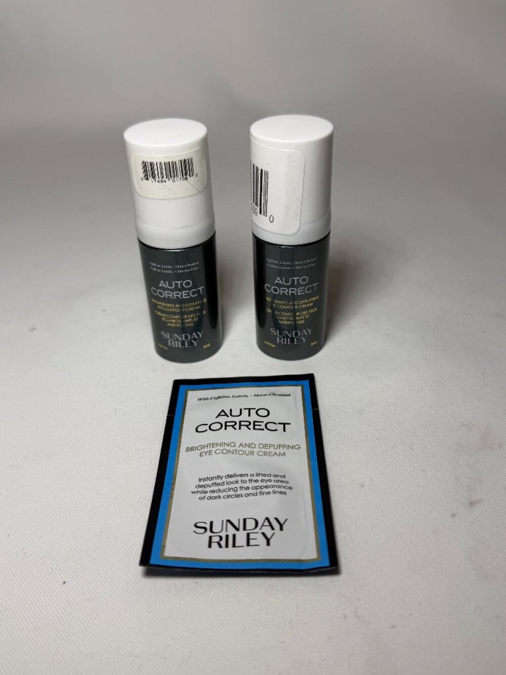 3x Sunday Riley Auto Correct Brightening & Depuffing Eye Contour Cream 17mL New